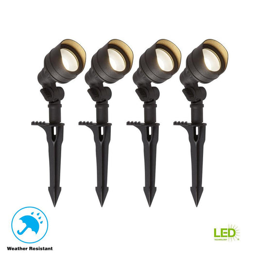 Hampton Bay Low-Voltage 20-Watt Equivalent Black Outdoor Integrated LED Landscape Flood Light