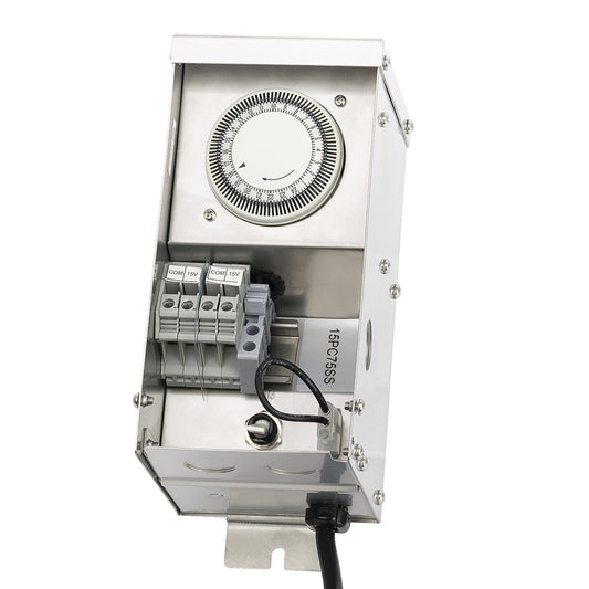 Kichler Pro Contractor Series 75W 15V Low-Voltage Landscape Transformer, Stainless Steel