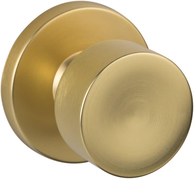 Sure-Loc Bergen Passage Door Knob with Round Rose, Satin Brass