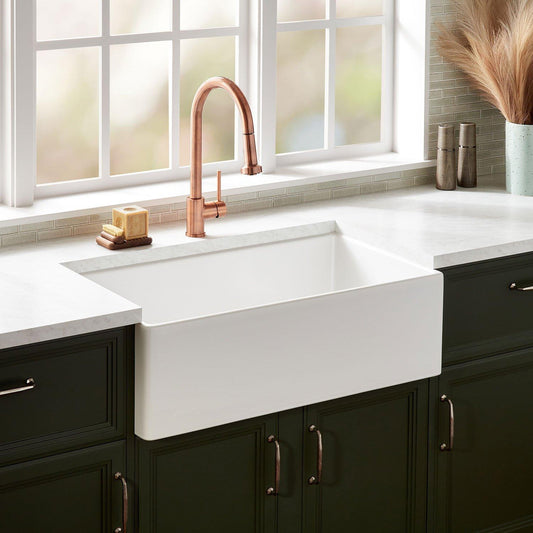 Signature Hardware Rowena 36 in. Farmhouse Single Basin Fireclay Kitchen Sink, White