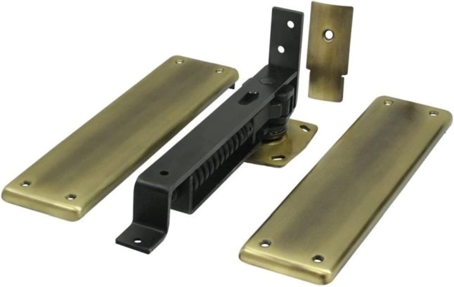 Deltana Double-Action Solid Brass Spring Hinge with Cover Plates