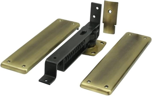 Deltana Double-Action Solid Brass Spring Hinge with Cover Plates