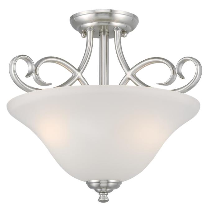 Westinghouse Dunmore 15 in. 2-Light Semi-Flush Mount, Brushed Nickel