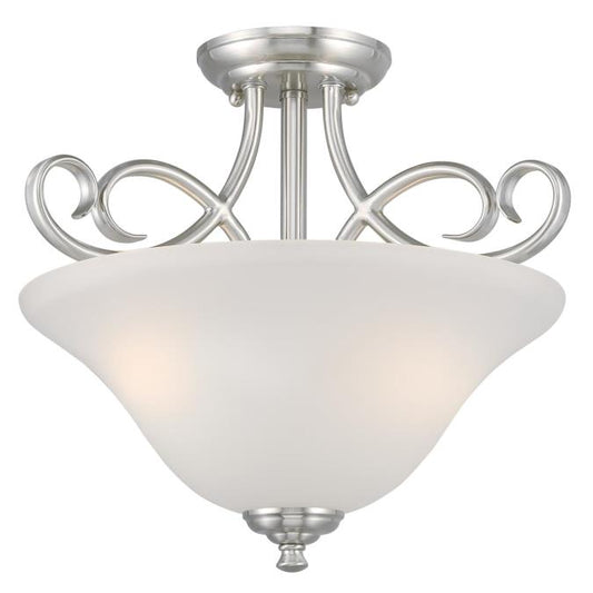 Westinghouse Dunmore 15 in. 2-Light Semi-Flush Mount, Brushed Nickel