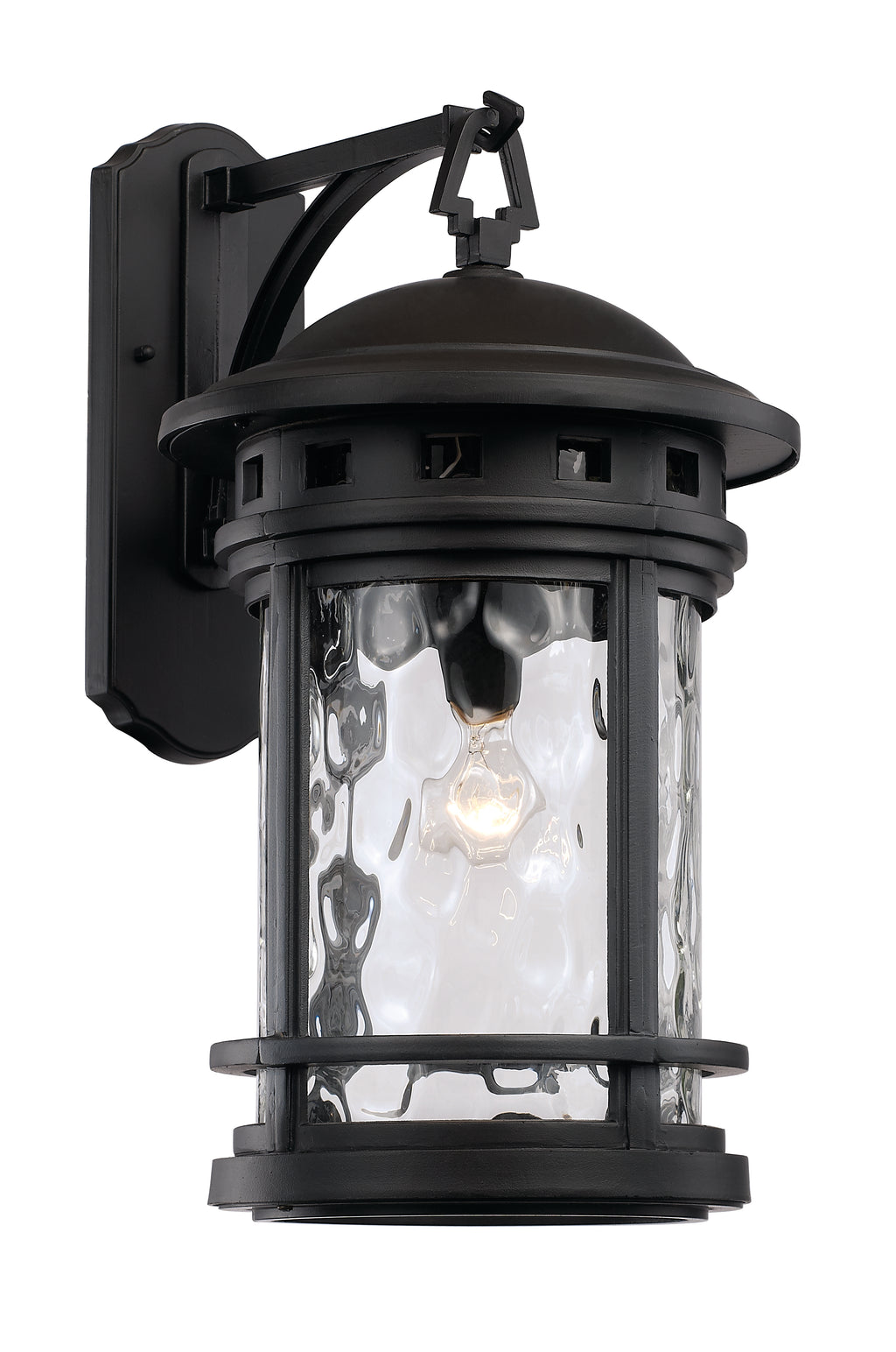 Bel Air Lighting 1-Light Black Outdoor Chimney Stack Wall Lantern