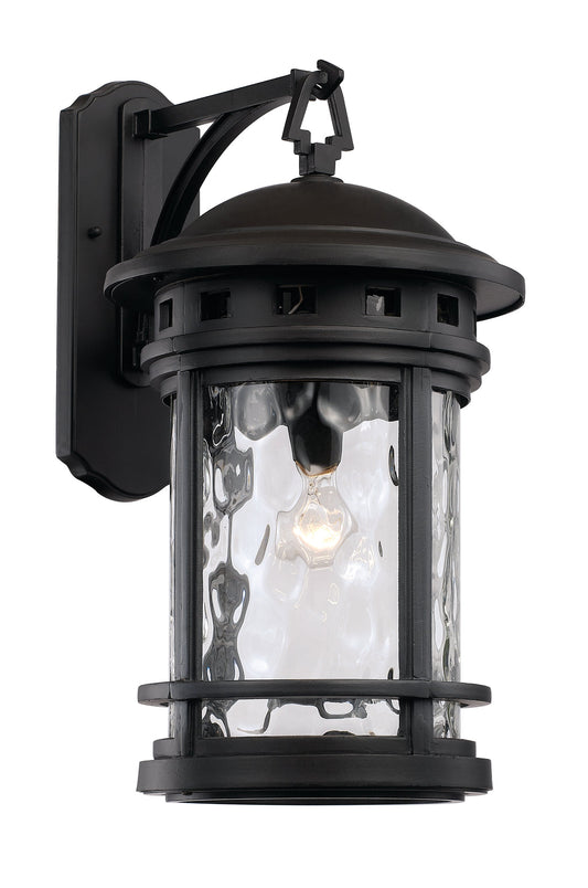Bel Air Lighting 1-Light Black Outdoor Chimney Stack Wall Lantern
