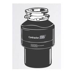 InSinkErator Contractor 333 Garbage Disposal, 3/4 HP, Continuous Feed