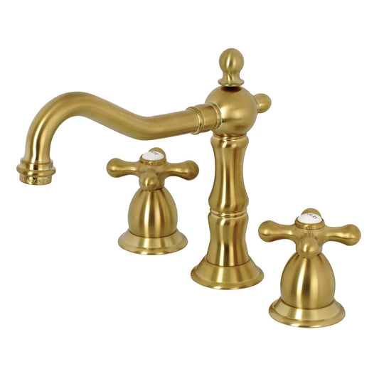 Kingston Brass Heritage Widespread Bathroom Faucet, Brushed Brass