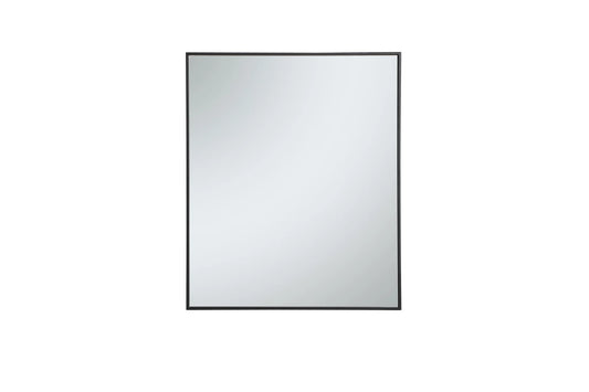 Elegant Lighting Monet 30" x 36" Rectangular Metal Framed Wall Mirror, Black
