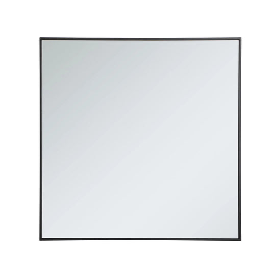 Elegant Lighting Monet 36" x 36" Square Metal Framed Wall Mirror, Black