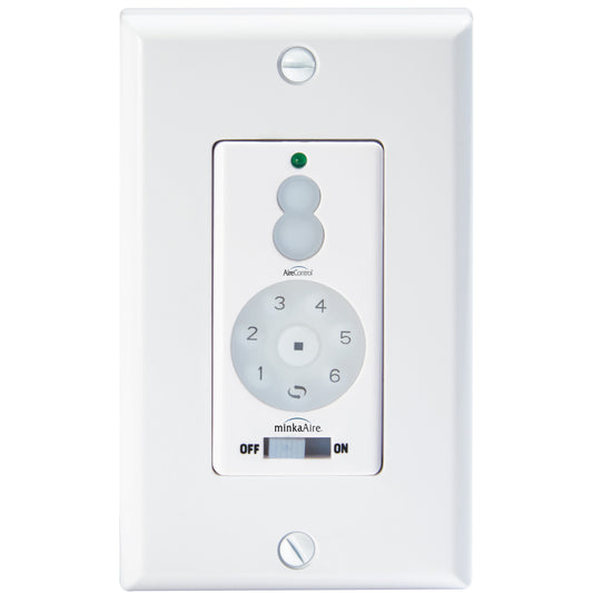 Minka-Aire DC Ceiling Fan Full-Function 6-Speed Wall Control with Dimmer, White