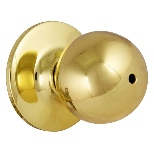Design House Ball Privacy Door Knob, Polished Brass