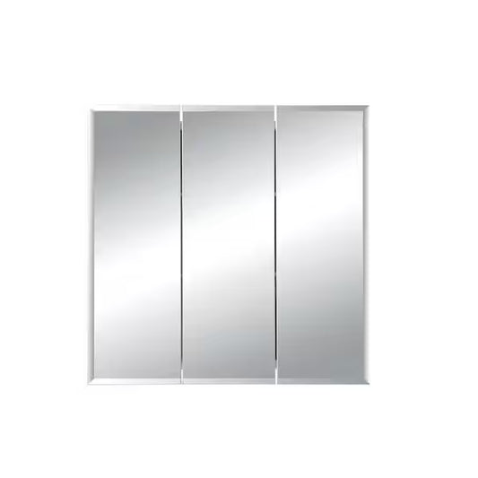 Rangaire Horizon 24" x 24" Frameless Recessed Tri-View Medicine Cabinet, White