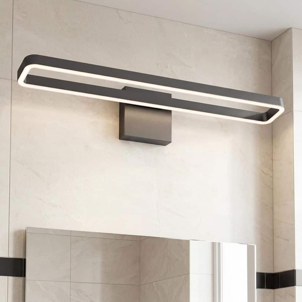 Artika Hinge 27 in. 1-Light Black Modern Integrated LED 3 CCT Vanity Light Bar