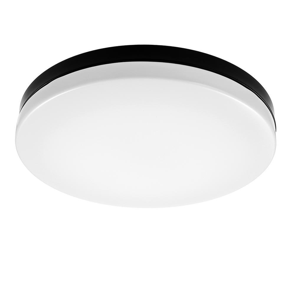 Commercial Electric Flexinstall 12 in. Black Edge-to-Edge Integrated LED Flush Mount Light