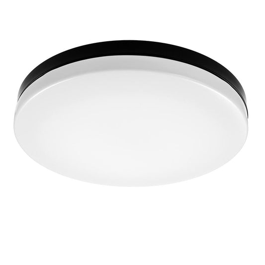 Commercial Electric Flexinstall 12 in. Black Edge-to-Edge Integrated LED Flush Mount Light