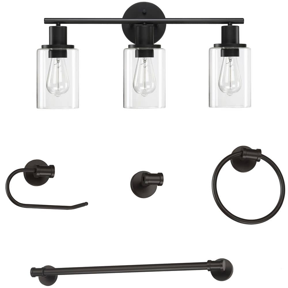 23.64 in. 3-Light Bronze Transitional Vanity Light