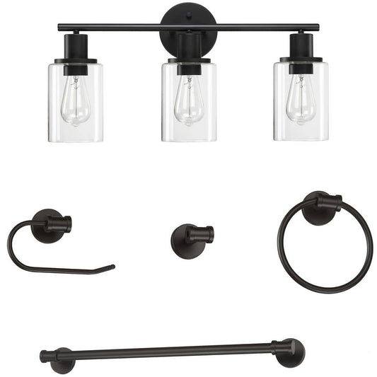 23.64 in. 3-Light Bronze Transitional Vanity Light