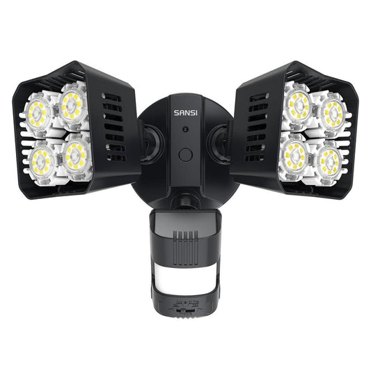 SANSI 36-Watt 3600-Lumen 180-Degree Black Motion Sensor Integrated LED Flood Light, 5000K