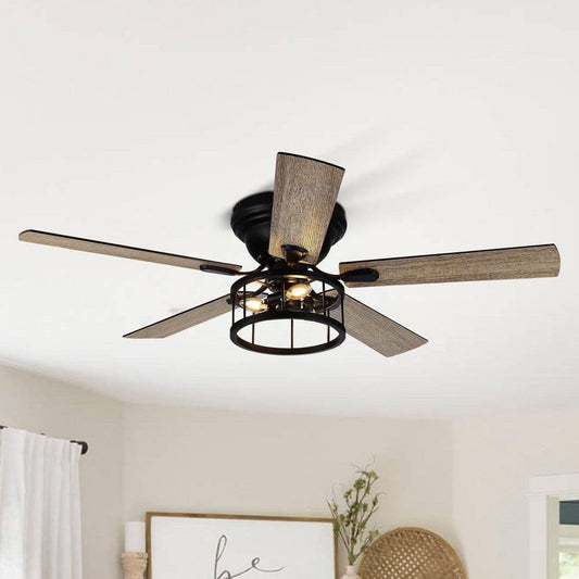 Bruening 52 in. Black Indoor Ceiling Fan
