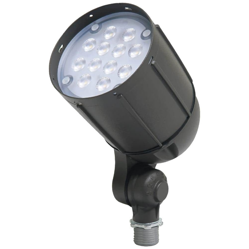 Commercial Electric 12W Line Voltage Bronze Integrated Outdoor LED Bullet Flood Light with Mount