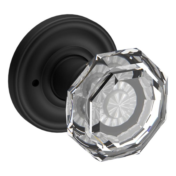 Baldwin Crystal Privacy Door Knob with Round Rose, Venetian Bronze