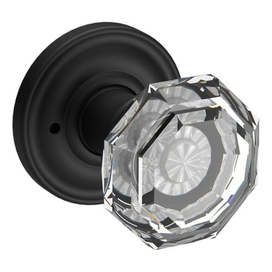 Baldwin Crystal Privacy Door Knob with Round Rose, Venetian Bronze