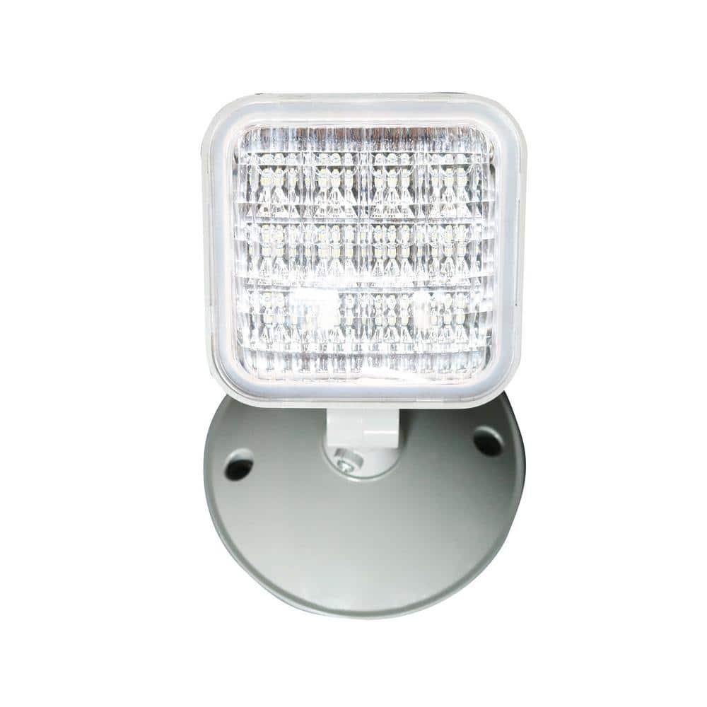Commercial Electric 1.2-Watt Single Head Integrated LED Gray Emergency Remote Head Light