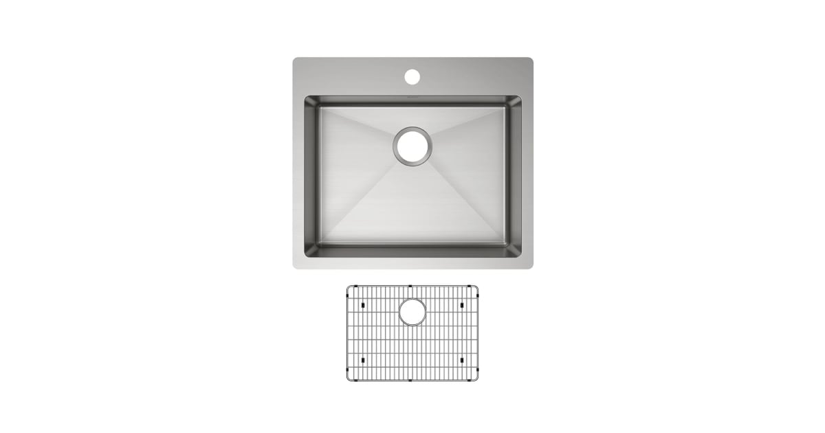 Elkay Crosstown 25 in. Undermount Single-Bowl Stainless Steel Sink with Rack