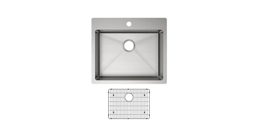 Elkay Crosstown 25 in. Undermount Single-Bowl Stainless Steel Sink with Rack