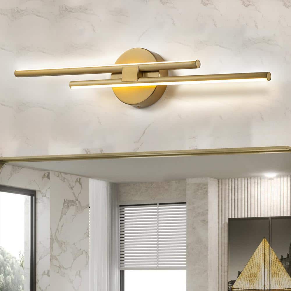 EDISLIVE Bourget 23.61 in. 2-Light Gold Integrated LED Vanity Light Bar, 3000K