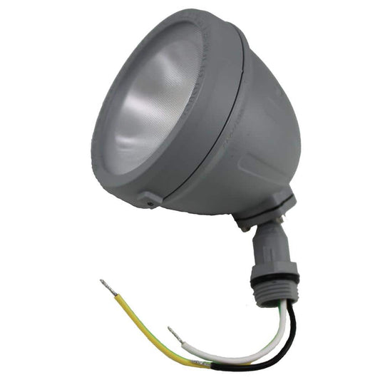 Commercial Electric 14-Watt Gray Hardwired Integrated LED Metal Spot Landscape Flood Light, 1100 Lumens