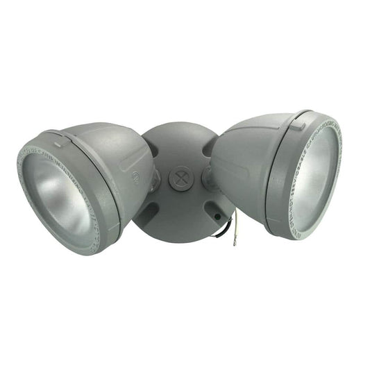Commercial Electric 28W 2200-Lumen Metal LED Dual Spot Landscape Flood Light, Gray