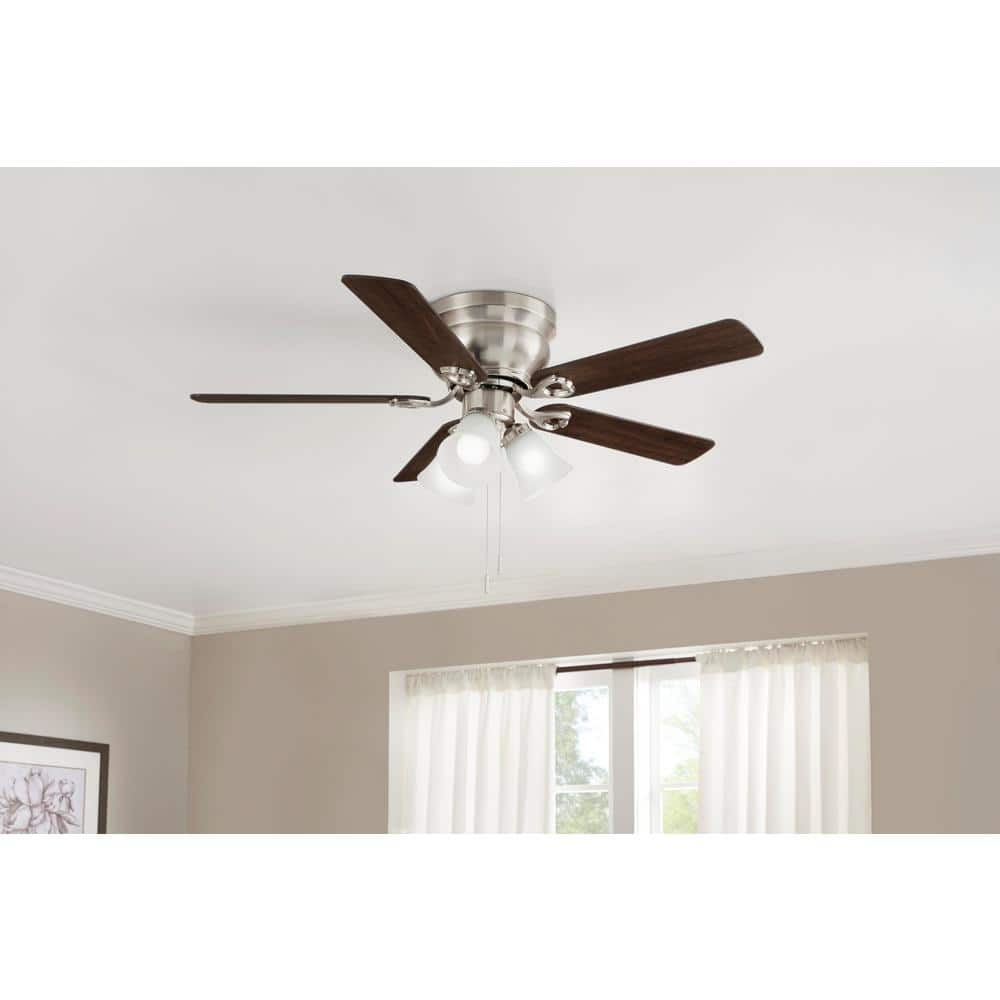 Hampton Bay Clarkston II 44 in. LED Ceiling Fan, Brushed Nickel