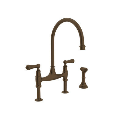 Perrin and Rowe Georgian Era Bridge Kitchen Faucet, English Bronze