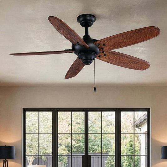 Home Decorators Collection Altura 48 in. Indoor/Outdoor Matte Black Ceiling Fan w/ Downrod