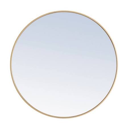Elegant Lighting Eternity 36" Round Metal Framed Wall Mirror, Brass
