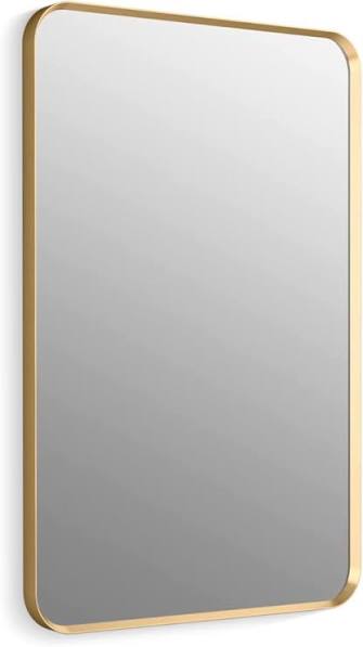 Kohler Essential 24" x 36" Rectangular Framed Wall Mirror, Moderne Brushed Gold