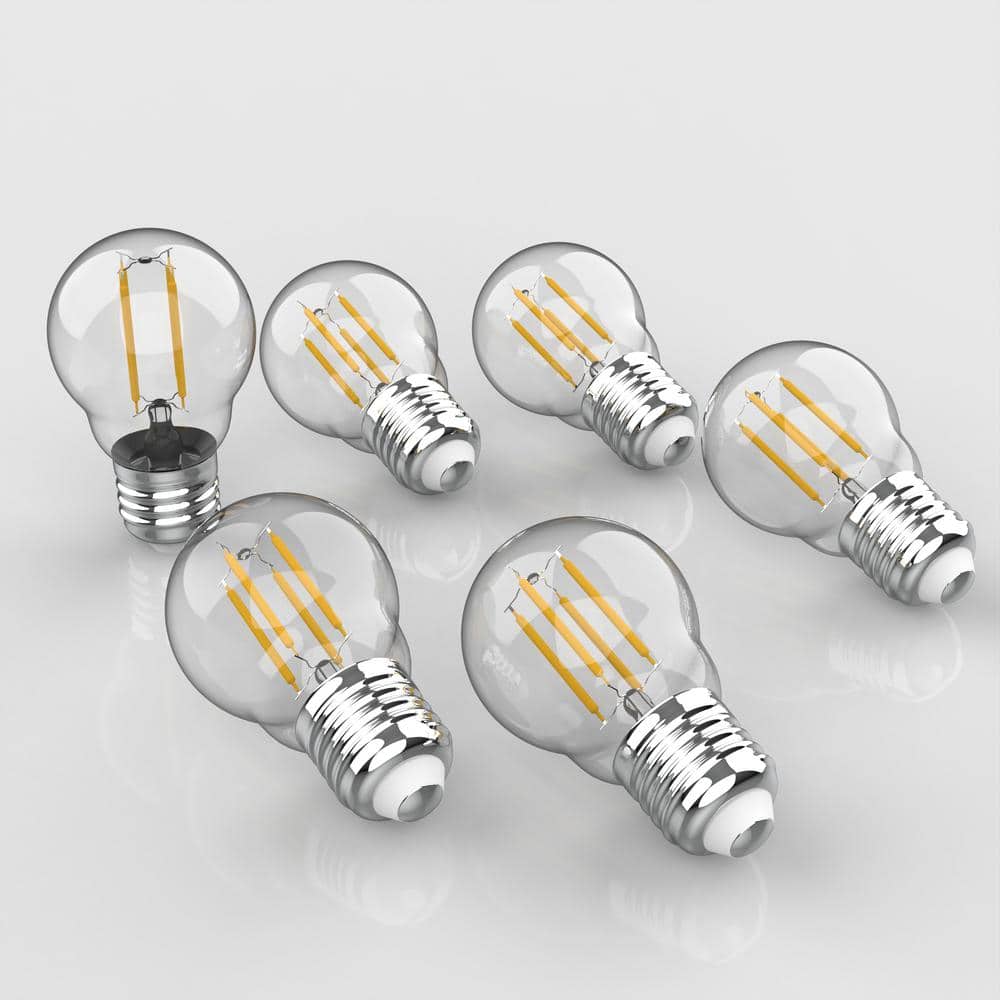 JONATHAN Y Classic Non-Dimmable G45-4W LED Edison Glass Bulbs with E26 Base (6-Pack)