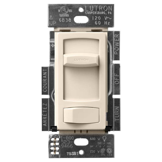 Lutron Skylark Contour LED+ Dimmer Switch, 150-Watt Single-Pole or 3-Way, Light Almond