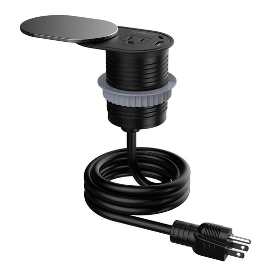 Grommet Socket with Power Outlet and USB Charging Port