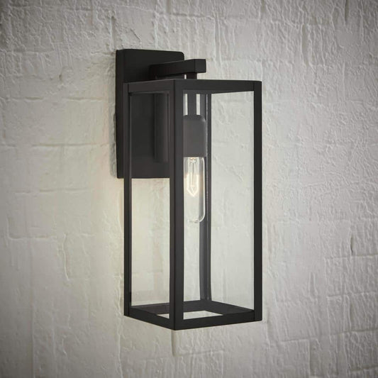Hampton Bay Hurley 16 in. 1-Light Outdoor Wall Lantern Sconce, Black