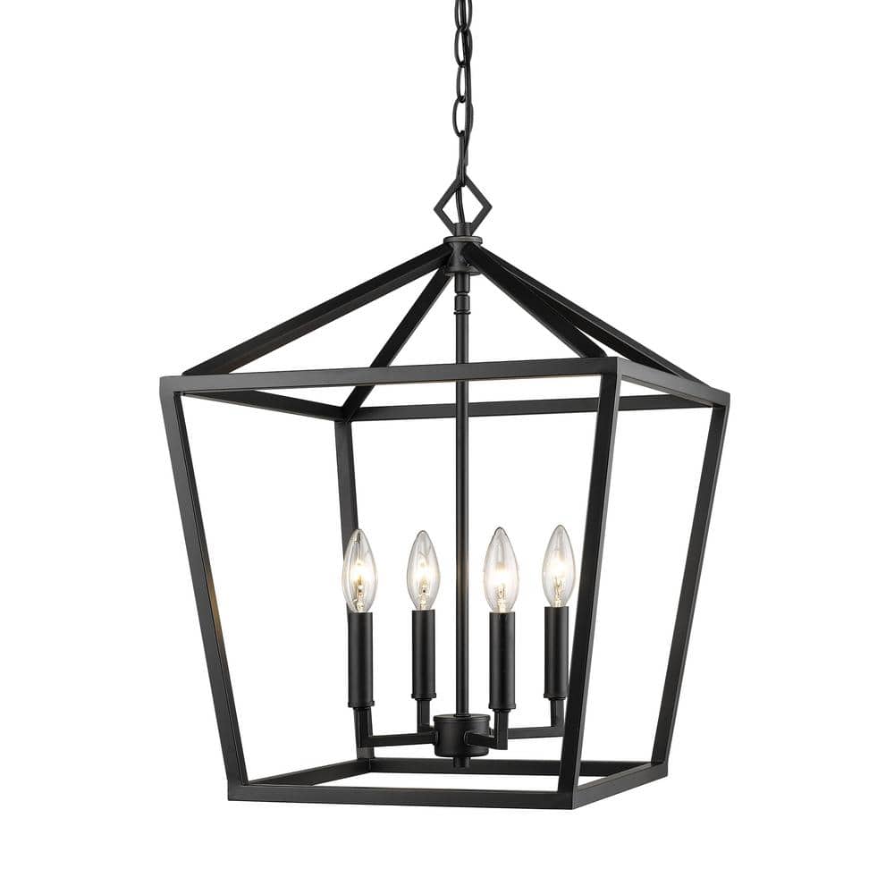 Millennium Lighting 4-Light 16 in. Wide Matte Black Taper Candle Pendant