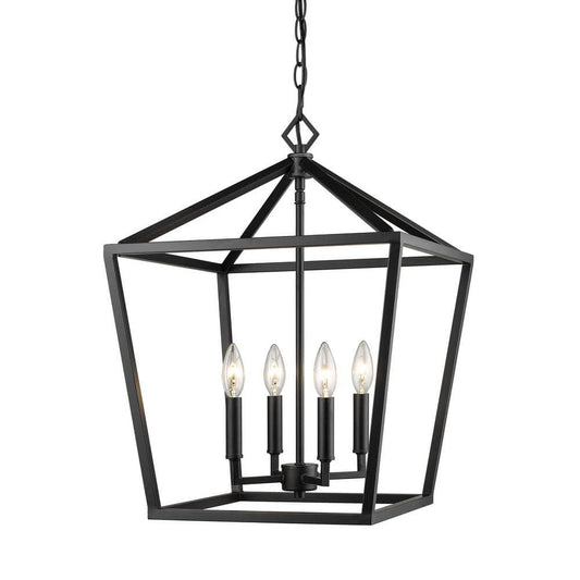 Millennium Lighting 4-Light 16 in. Wide Matte Black Taper Candle Pendant