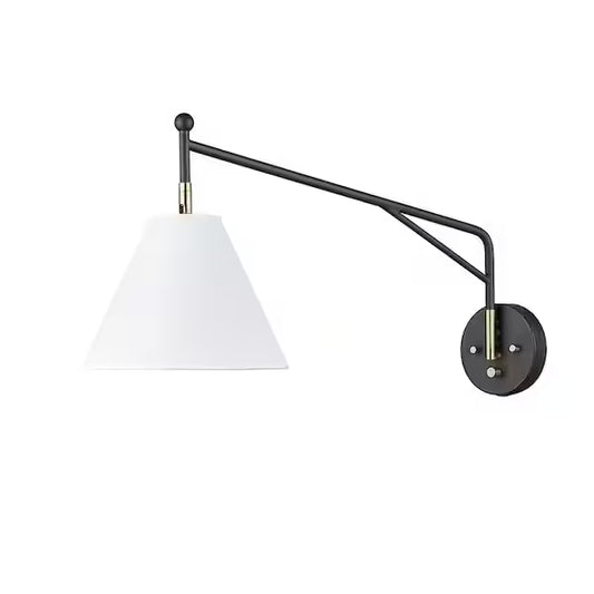 Millennium Lighting Elane 10" 1-Light Swing Arm Wall Sconce, Matte Black and Vintage Brass
