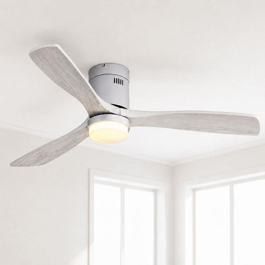 Modern Habitat SerenityShine 52 in. Indoor Satin Silver Low Profile Ceiling Fan with LED and Remote