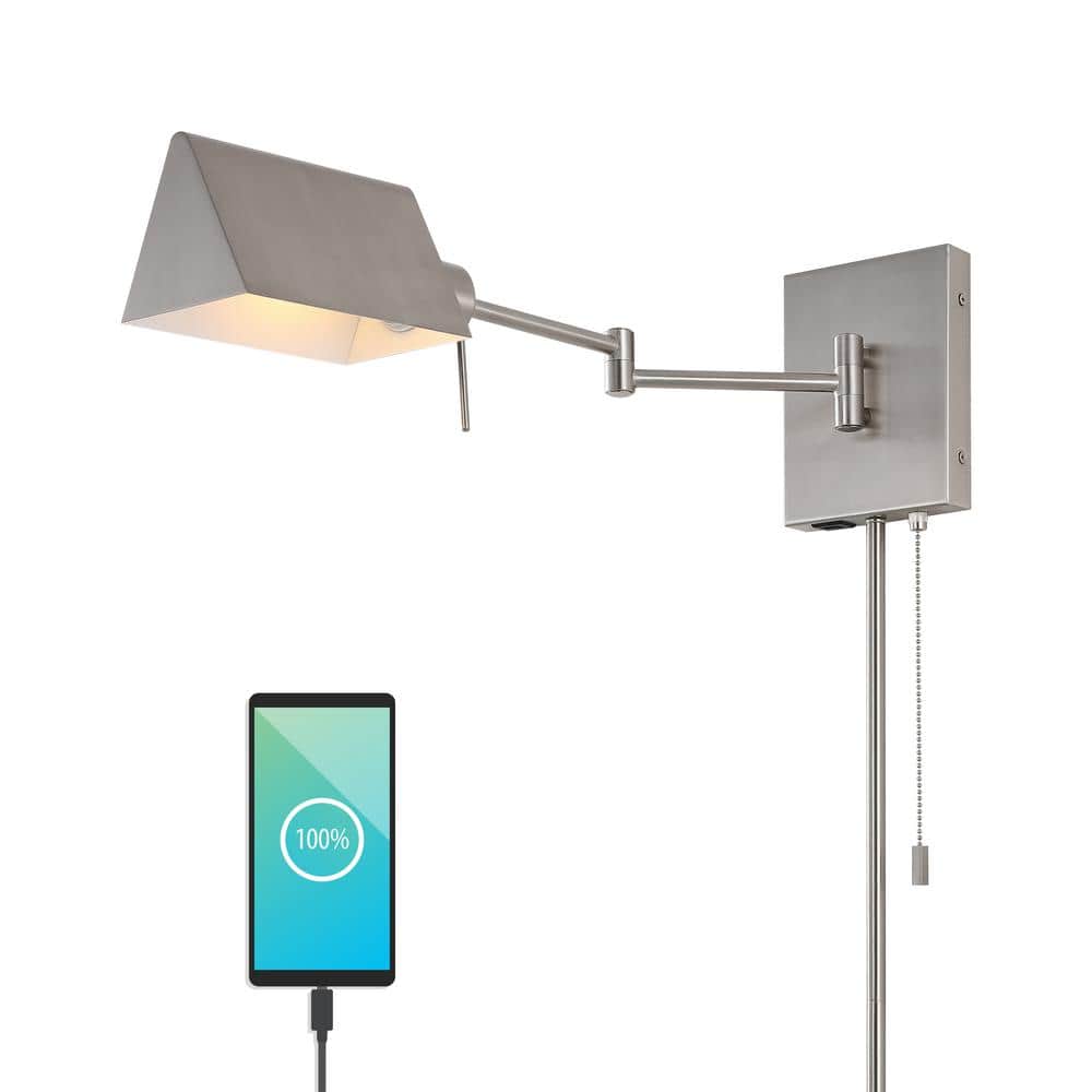 Jonathan Y Arlo 22 in. 1-Light Farmhouse Industrial Swing-Arm LED Wall Sconce