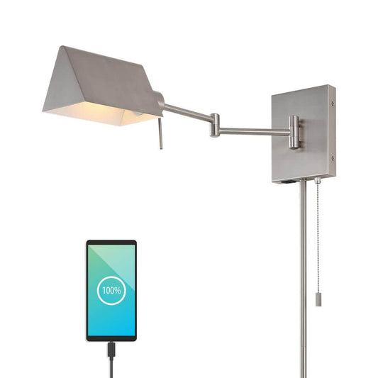 Jonathan Y Arlo 22 in. 1-Light Farmhouse Industrial Swing-Arm LED Wall Sconce