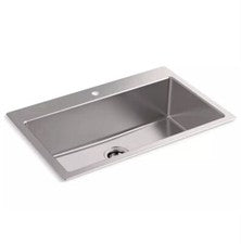 Kohler Bentham 33" Undermount/Drop-In Single-Bowl Kitchen Sink, Stainless Steel with Accessories