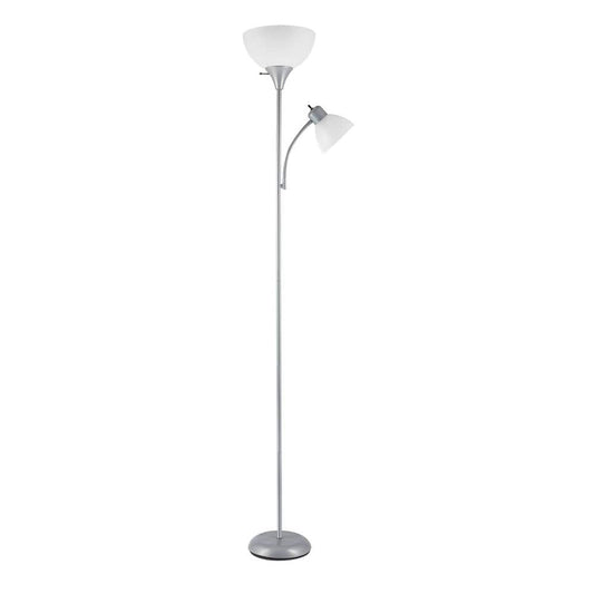 Globe Electric Delilah 72 in. Torchiere Floor Lamp, Silver